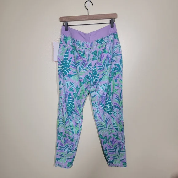NWT Lilly Pulitzer run around pant purple joggers Iris on the chase medium - Picture 6 of 6